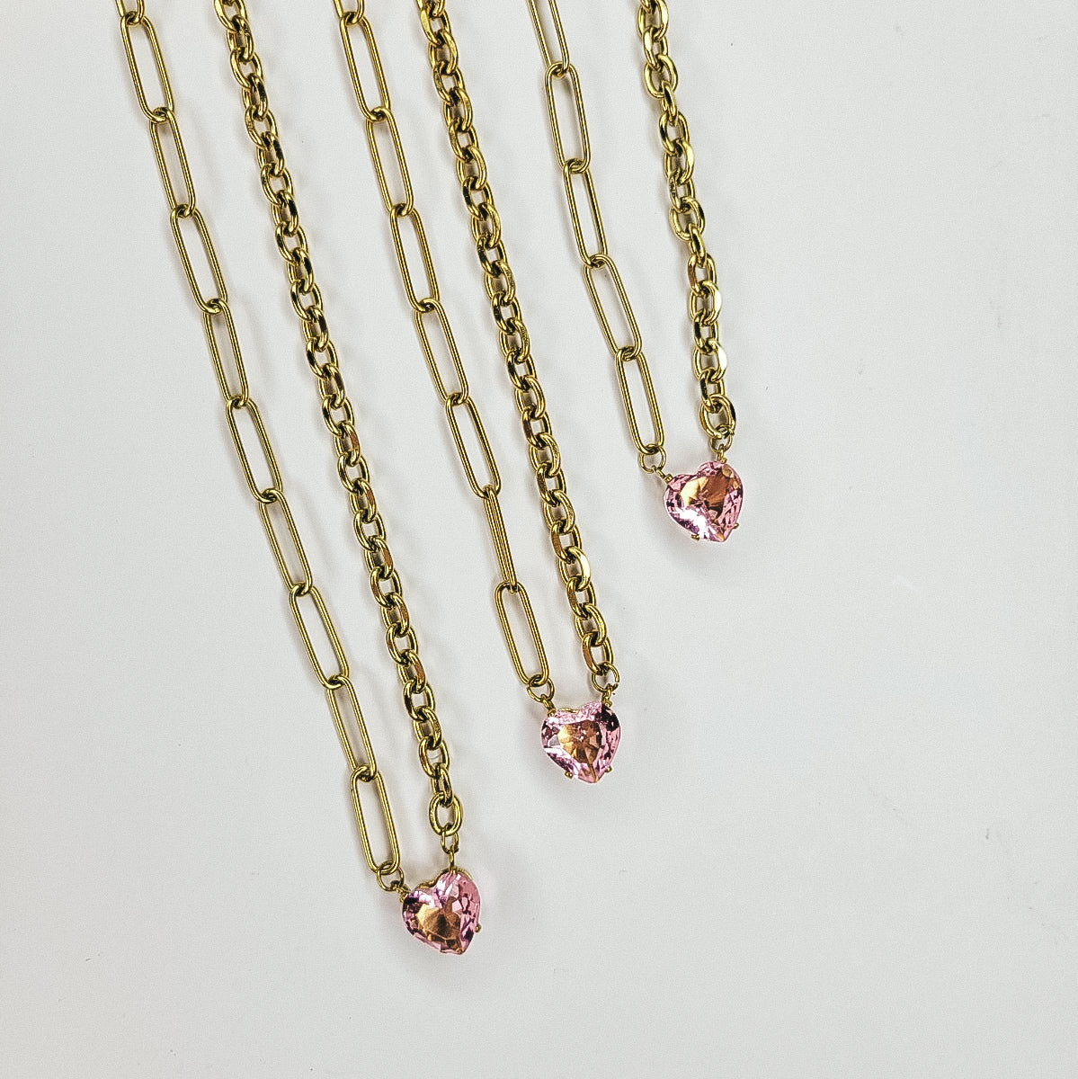 Corazón Rosado - Collar