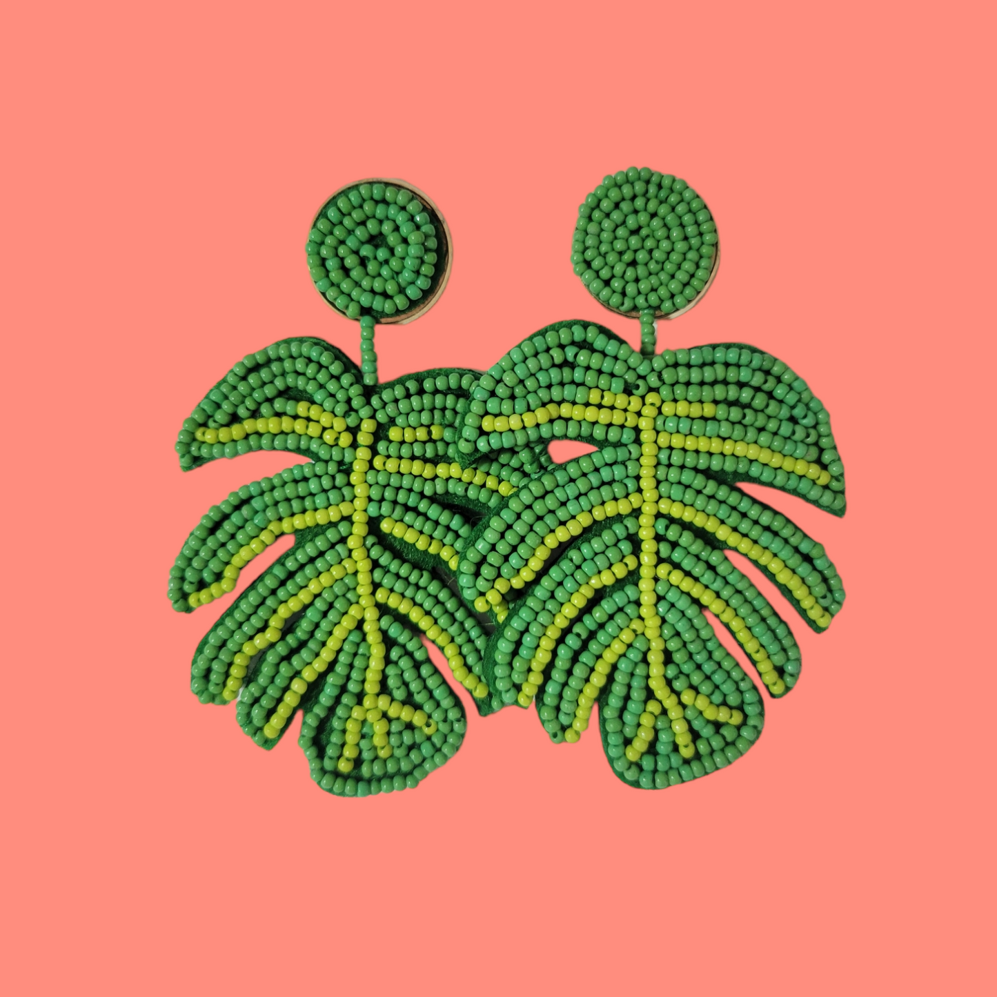 Planta Monstera - Aretes Artesanales